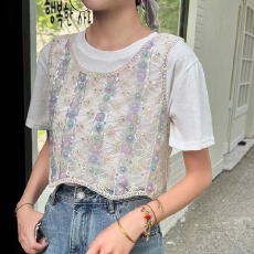 批发2026<b class='q'>设计</b>感重工钉珠亮闪闪圆领无袖背心女时尚减龄短款叠穿马甲