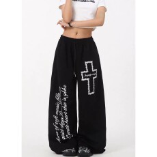 批发韩版印花抽绳街舞hiphop嘻哈休闲裤女爵士舞jazz长裤运动<b class='q'>街头</b>潮