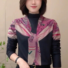 批发有货2025秋冬新款长袖t恤<b class='q'>中老年</b>妈妈气质内搭印花上衣时尚<b class='q'>打底衫</b>