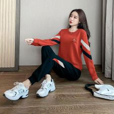 批发新款运动服套装女春秋款2026时尚<b class='q'>大码</b>宽松洋气卫衣休闲跑步两件套