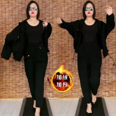 批发【250克大<b class='q'>卫衣</b>】新款休闲哈伦裤2026款洋气宽松<b class='q'>女</b>加厚减龄两件套