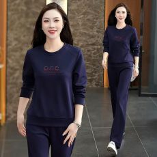 批发新款韩版妈妈春装休闲<b class='q'>运动服</b>套装女2026春秋显瘦卫衣长裤两件套