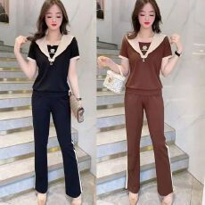 批发夏<b class='q'>装</b>新款时尚<b class='q'>气质</b>显瘦一整套休闲运动直筒<b class='q'>裤</b>短袖上衣卫衣两件套<b class='q'>装</b>