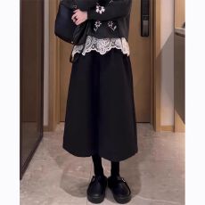 批发时尚超火毛呢<b class='q'>七分</b>裤女秋冬2025新款大码胖mm高腰垂感显瘦阔腿裤子