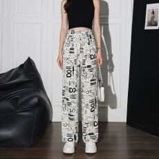 批发冰丝阔腿裤女2026新款秋季高腰垂感宽松薄款直筒凉凉防晒休闲<b class='q'>裤子</b>