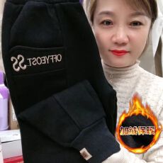 批发2026秋冬季加绒加厚卫裤女大码宽松显瘦百搭束脚<b class='q'>哈伦</b>裤休闲<b class='q'>运动裤</b>