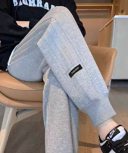 후아 면 복합 여성 봄 가을 새로운 폭발 할란 캐주얼 바지 아이들 겨울 털이 있는 조거 웨이 바지 여성