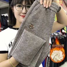 批发小个子<b class='q'>哈伦裤</b>女2026秋冬季新款大码加绒加厚高腰休闲萝卜妈妈裤子