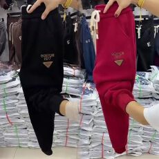 批发欧货冬季新款休闲裤女宽松显瘦<b class='q'>哈伦裤</b>高腰刺绣百搭卫裤束脚运动裤