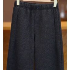 批发（复合真超）九分毛呢直筒弯刀裤女加绒加厚2026秋冬新款阔腿裤
