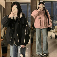 批发新款春装<b class='q'>长袖</b><b class='q'>外套</b>开衫连帽撞色户外冲锋衣防风防水宽松休闲上衣