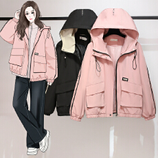 批发春季新款外套冲锋衣女士2026宽松休闲时尚气质开衫夹克上衣印花