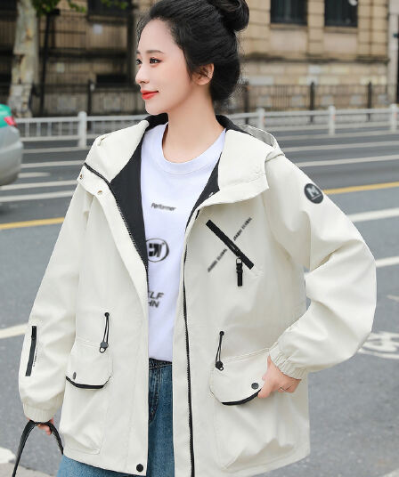 자켓 가을 여성 의류 카디건 코트 맨위 바람막이 펌프 로프 후드 있음 안감 긴팔 방풍 물 야외