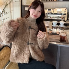 批发实拍实价~ 老钱风羊羔毛外套女冬高级感小众皮毛一体减龄上衣套<b class='q'>装</b>