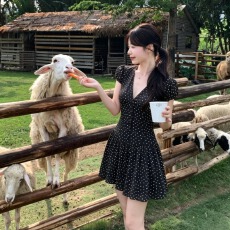 批发实拍实价~ “炽热卡罗拉”薄款连衣裙女夏新款收腰显瘦波点裙