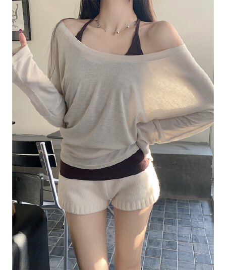 실사 정가 가을 한국 스타일 라이 경기 서울 주간 실크 얇은 스타일 느긋한 루즈핏 스택 착용 긴팔 티셔츠 기본 셔츠 맨위