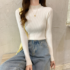 批发实拍实价 秋冬韩版修身半高领纯色基础软糯内搭针织衫打底女毛衣