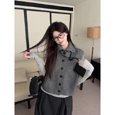 批发实拍实价 秋冬韩版气质高领麻花双面穿北极绒无袖针织衫<b class='q'>马甲</b>毛衣