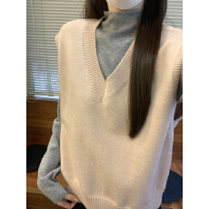 批发实拍实价 秋冬韩版气质v领<b class='q'>北极</b><b class='q'>绒</b>宽松针织衫无袖马甲内搭毛衣