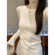 批发实拍实价 秋冬<b class='q'>韩版</b>圆领正肩修身简约百搭安迪绒针织衫打底毛衣