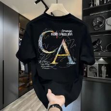 批发美式复古夏季潮牌<b class='q'>嘻哈</b>半袖宽松加肥加大码oversize国潮短袖t恤衫