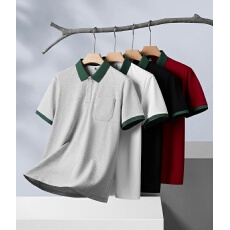 批发男士夏季新款休闲宽松丝光保罗衫珠地棉透气防晒商务POLO衫短袖