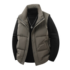 批发跨境直播爆款潮牌冬季无袖立领羽绒马甲<b class='q'>男士</b>新国标高品质保暖外套