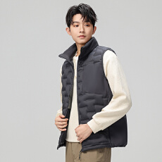 批发跨境户外运动<b class='q'>男士</b>潮流白鸭绒直播爆款无袖立领马甲高品质90绒<b class='q'>背心</b>