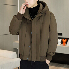 批发跨境高品质潮流国标90白鸭绒2025冬季新款连帽款羽绒服男女情侣款