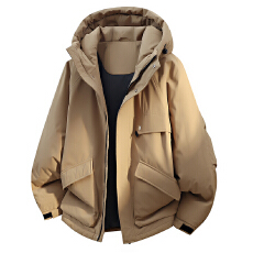 批发秋冬短款羽绒服情侣拼接连帽光板潮流<b class='q'>时尚</b>爆款工装上衣#90%白鸭绒