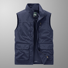 批发秋冬<b class='q'>男</b>士户外多功能加绒马甲多口袋双面穿休闲工装<b class='q'>背心</b>无袖外套