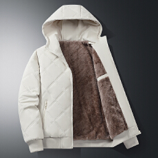 批发跨境冬季男士连帽<b class='q'>棉衣</b>加绒外套保暖棉服超声波牙刷防寒<b class='q'>中老年</b>上衣