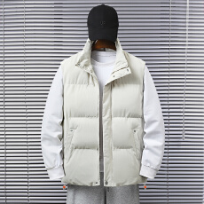 跨境新款冬季无袖休闲时尚舒适百搭加厚保暖马夹男士时尚立领马甲