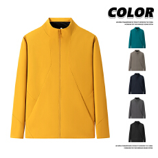 跨境立领夹克外套男时尚潮流防风防水高品质保暖外套户外休闲风衣