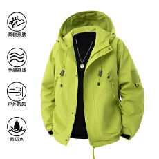 跨境春秋防水夹克男户外冲锋衣连帽工装风鸟家同款高品质风衣外套