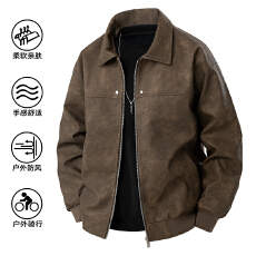 批发跨境春<b class='q'>秋</b>男士新款时尚休闲皮衣外套潮流港风翻领宽松PU皮茄克上衣