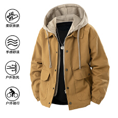 批发跨境春秋<b class='q'>冬</b>夹克外套男休闲外套情侣款潮牌宽松百搭假两件夹克外套