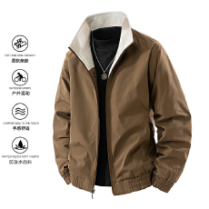 批发跨境新款春秋冬<b class='q'>男</b>休闲外套情侣款潮牌宽松百搭双面穿立领夹克上衣