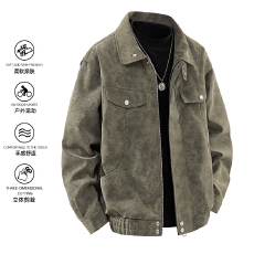 批发跨境新款春秋冬<b class='q'>男</b>休闲外套情侣款潮牌宽松百搭双面穿立领夹克上衣