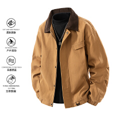 批发跨境潮流时尚<b class='q'>男</b>士防水夹克春秋冬休闲宽松情侣翻领工装上衣外套