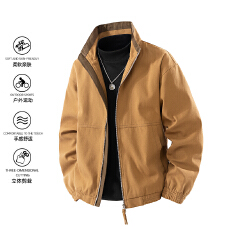 批发跨境春秋冬<b class='q'>男</b>士休闲外套情侣款潮牌宽松百搭立领夹克外套
