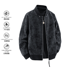 批发跨境春秋冬男士休闲外套情侣款潮牌宽松百搭立领夹克潮流时尚上衣