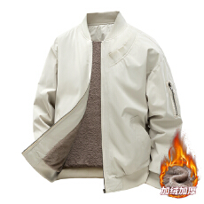 批发跨境秋冬加绒夹克<b class='q'>外套</b>男休闲<b class='q'>外套</b><b class='q'>情侣</b><b class='q'>款</b>潮牌宽松百搭立领夹克<b class='q'>外套</b>