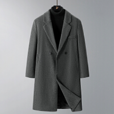 批发休闲宽松中长款毛呢大衣<b class='q'>男</b>青年韩版秋冬加绒加厚潮牌港风风衣外套