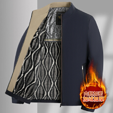 跨境潮流男士秋冬棉衣加绒加厚棉袄保暖立领夹克衫棉衣棉服外套