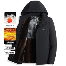 跨境2025新款冬季中年男加绒加厚棉衣男士棉服爸爸商务棉衣外套