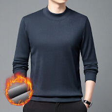 跨境2025秋冬新款半高领长袖加绒加厚爆款圆领卫衣高品质保暖上衣