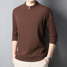 批发跨境新款春<b class='q'>秋</b>冬德绒长袖男士双面绒打底衫半高领磨毛百搭<b class='q'>秋</b>装上衣