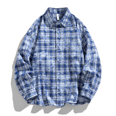 批发跨境美式<b class='q'>休闲</b>春秋新原创宽松潮流脏脏长袖衬衫<b class='q'>男士</b>情侣大码<b class='q'>外套</b>