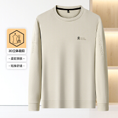 批发跨境秋冬装新款高级纯色圆领套头卫衣男宽松防风时尚长袖商务上衣